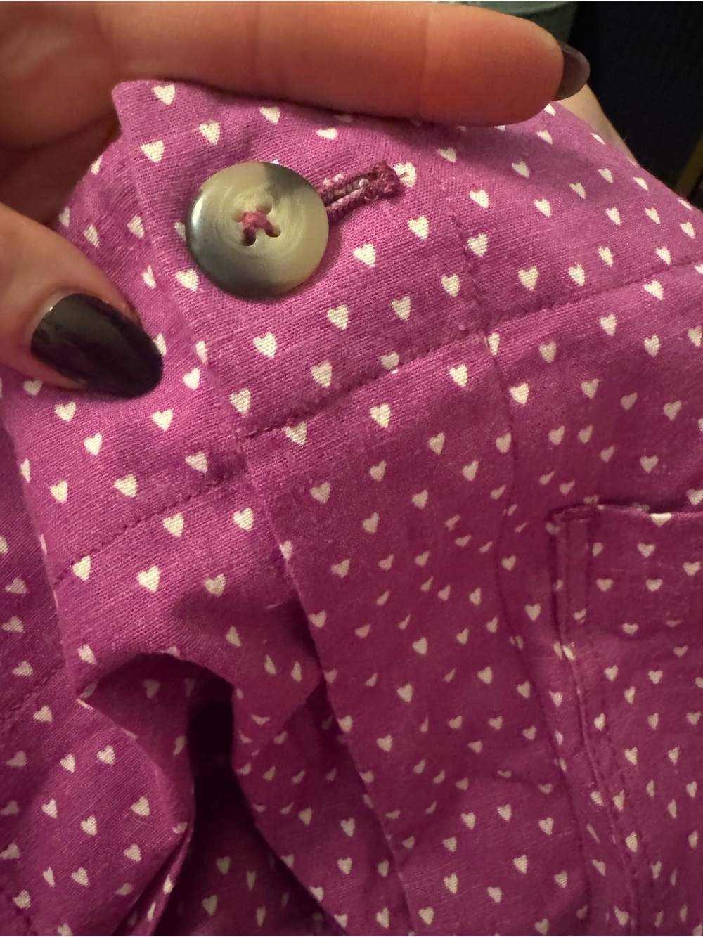NWOT Anthropologie Maeve Colette Short in Purple with White Heart Print - Picture 8 of 10